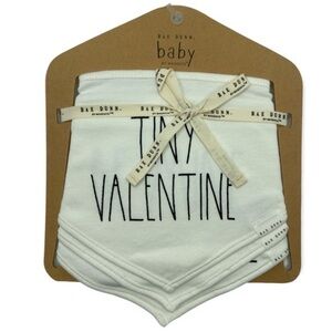 RAE DUNN Babies First Valentines 3PC Bib Set NEW